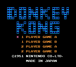 Donkey Kong title screenshot